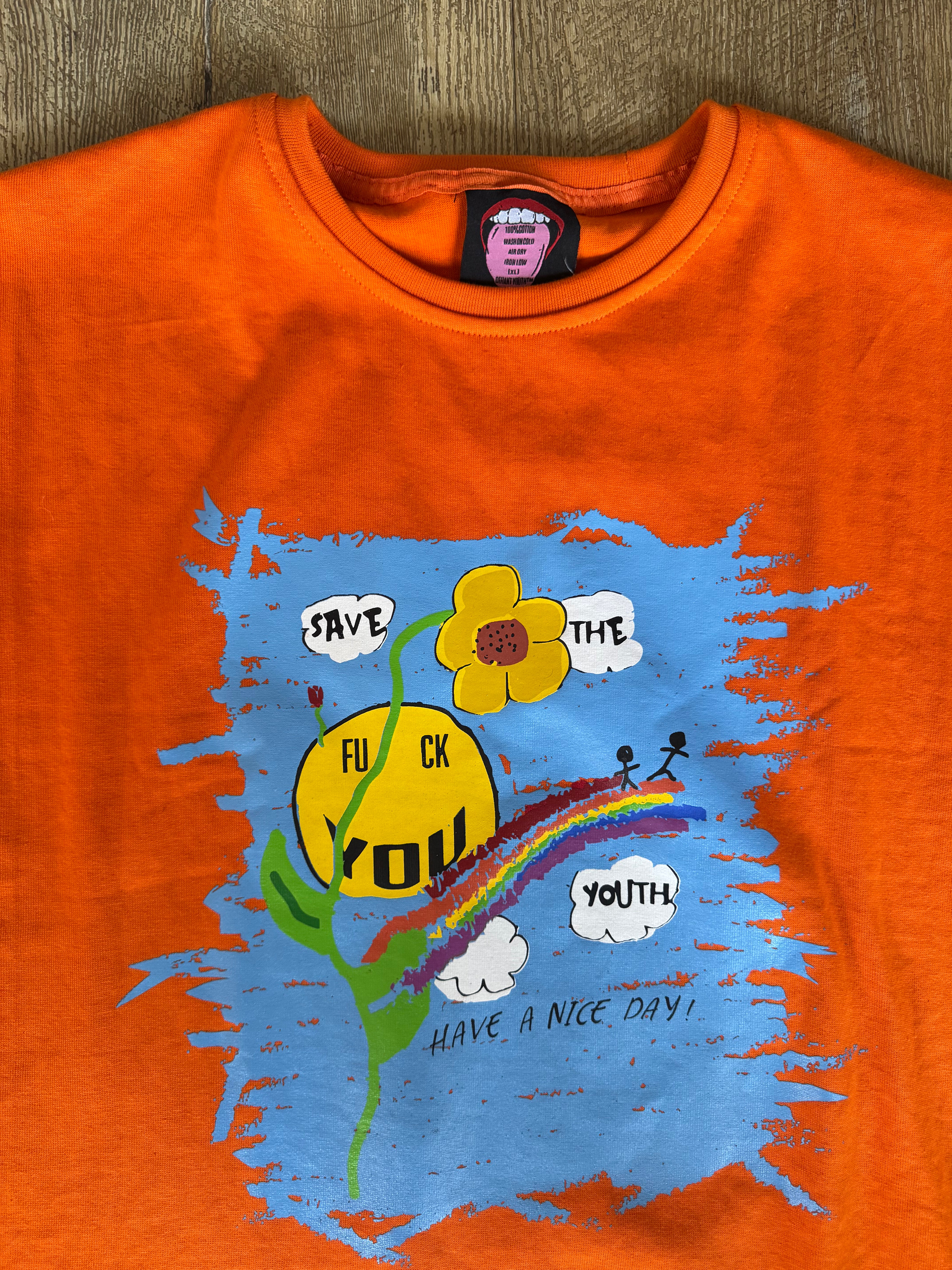 orange save the youth tee